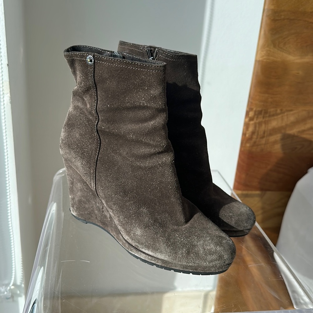 Prada suede boots booties